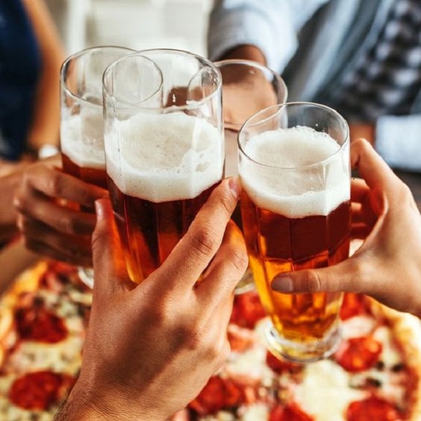 beer and pizza